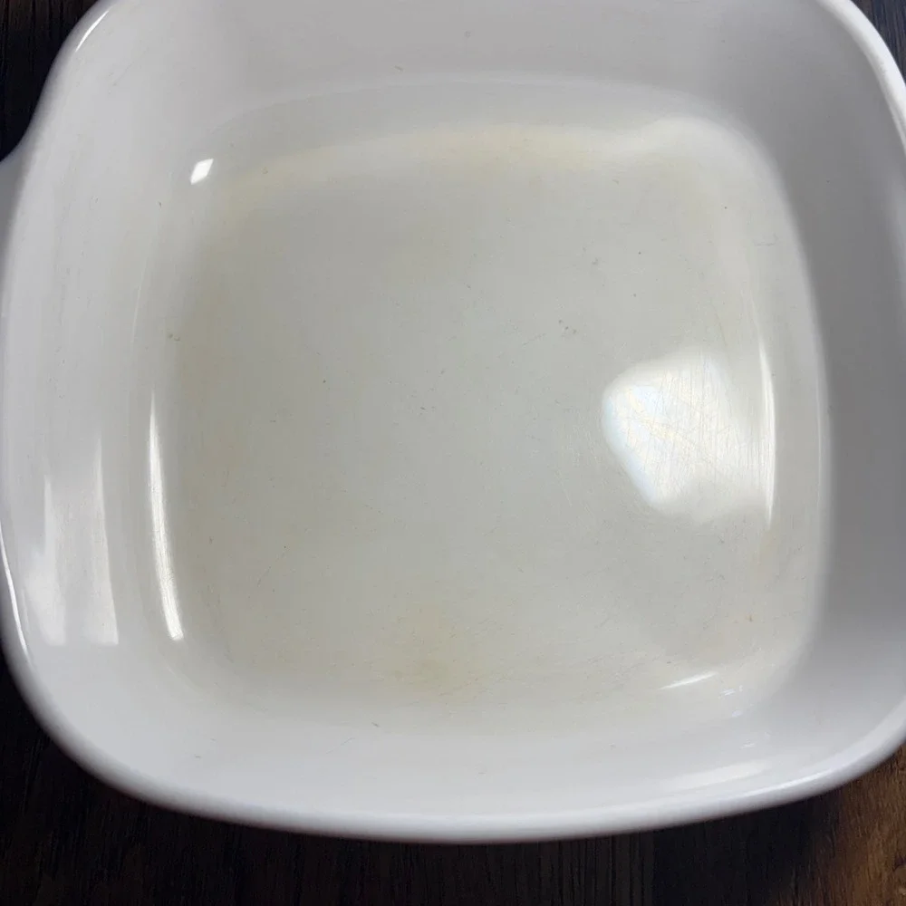 Corning Ware Country Cottage 1L Square Casserole Dish A-1-B White Hearts Vines